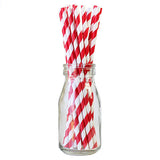 Red and White Striped Paper Straws