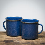 Blue enamel mug