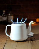 14cm White Enamel Teapot